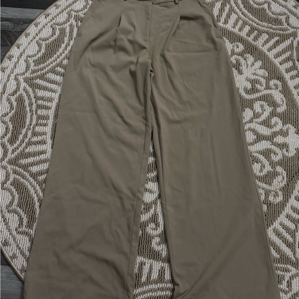 Abercrombie and Fitch Wide-Leg Tan Trousers